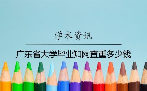 广东省大学毕业知网查重多少钱