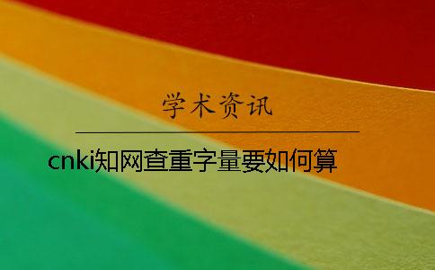 cnki知网查重字量要如何算
